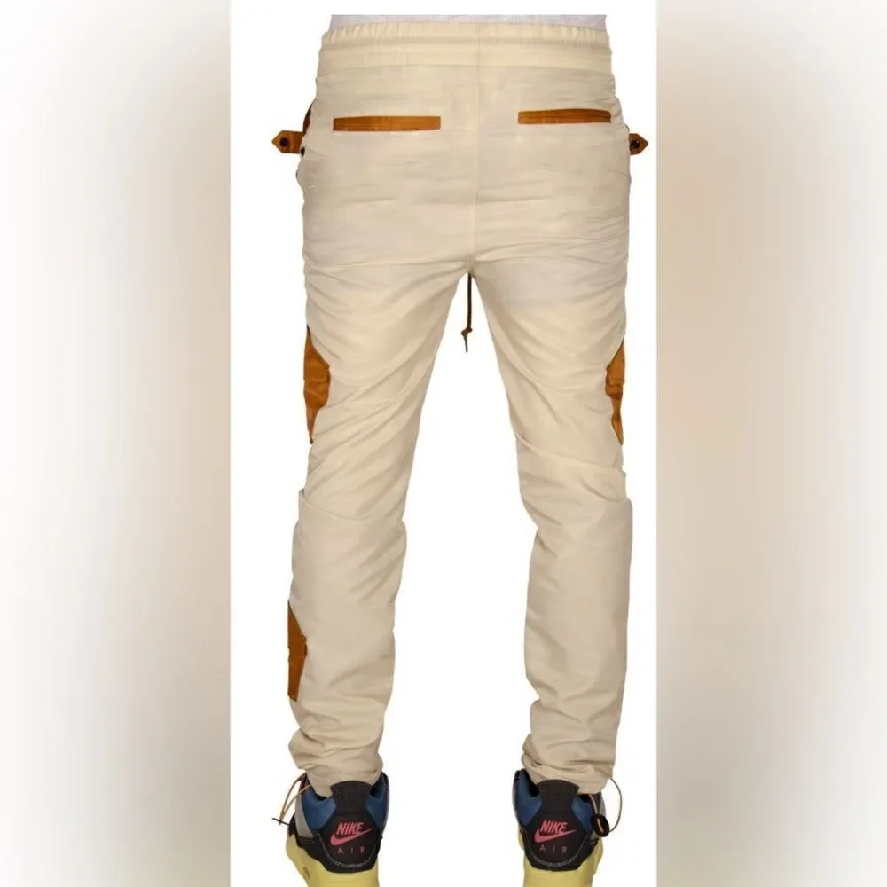 NWT The Hideout Co Men’s Snakes & Shapes Tan/Brown Cargo Jogger Pants - Size M